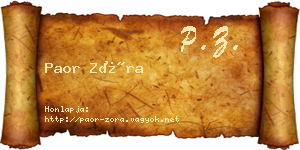 Paor Zóra névjegykártya